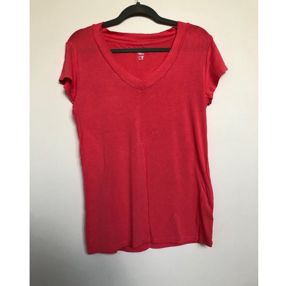 Mossimo Supply Co Pink V-Neck Short-Sleeve Tee